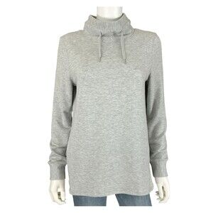 Quince SuperSoft Fleece Pullover  Womens S Heather Gray Mock Neck Loungewear Top